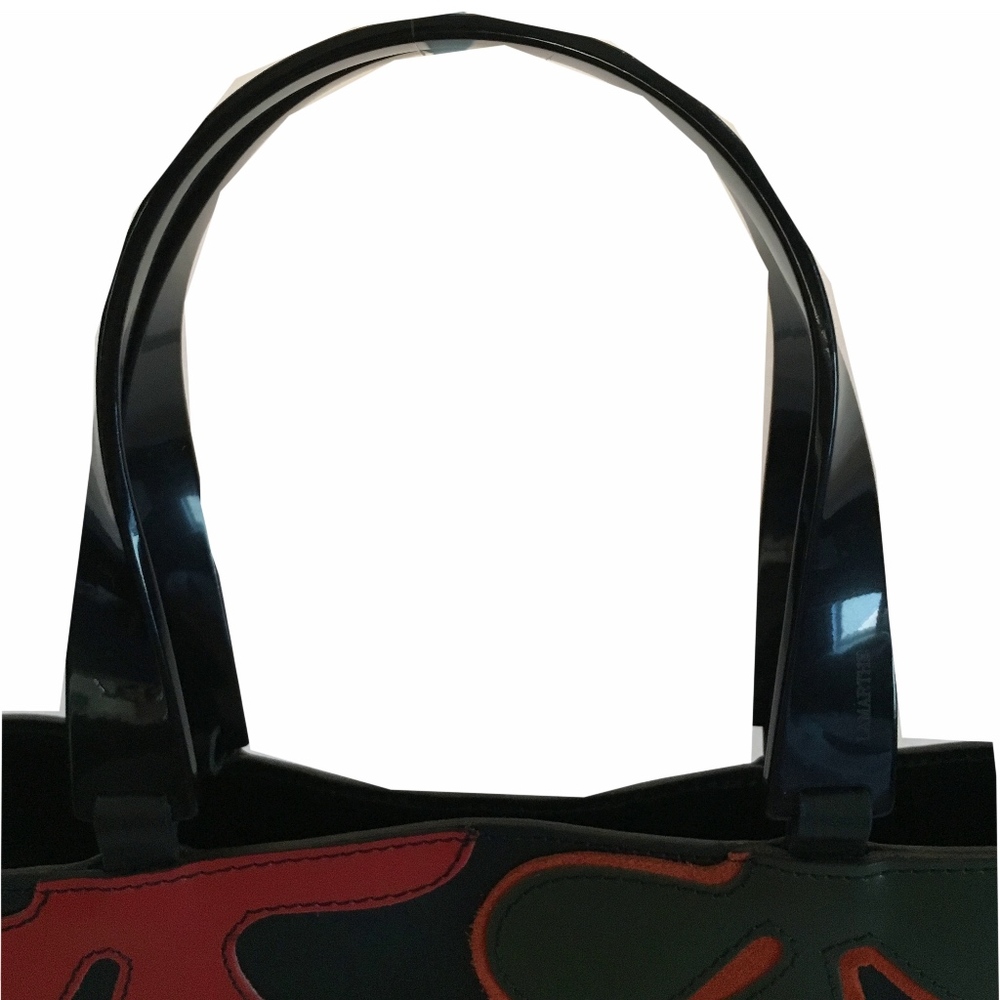 NWT - Floral handbag with black patent leather han - Picture 7 of 8